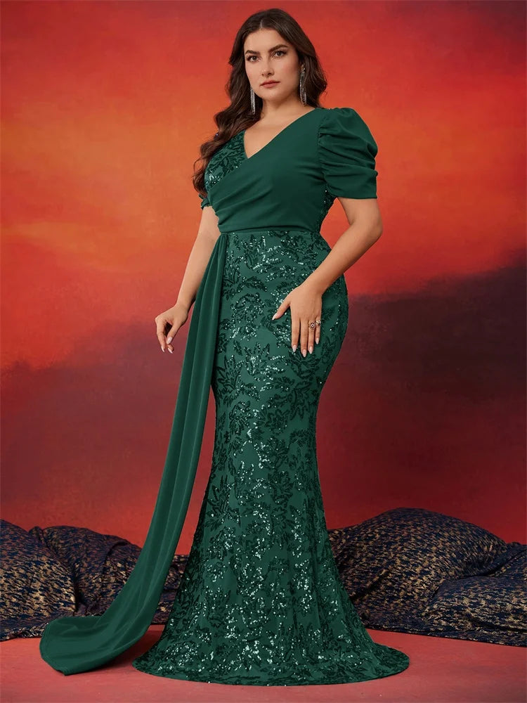 Plus Size Sequin Evening Dress
