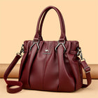 Soft Leather Commuter Tote Bag