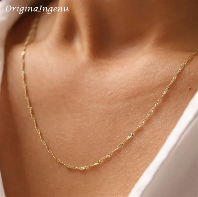 Dainty Rope Chain Necklace Gold