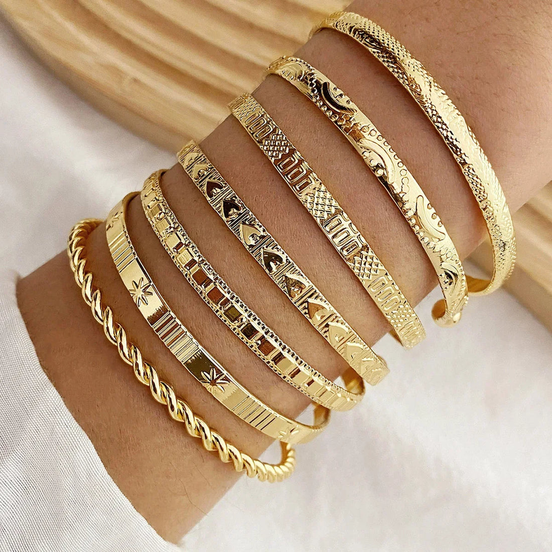 Punk Stainless Steel Bracelet Set