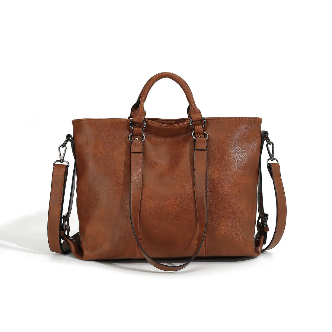 Retro Soft Leather Tote Handbag