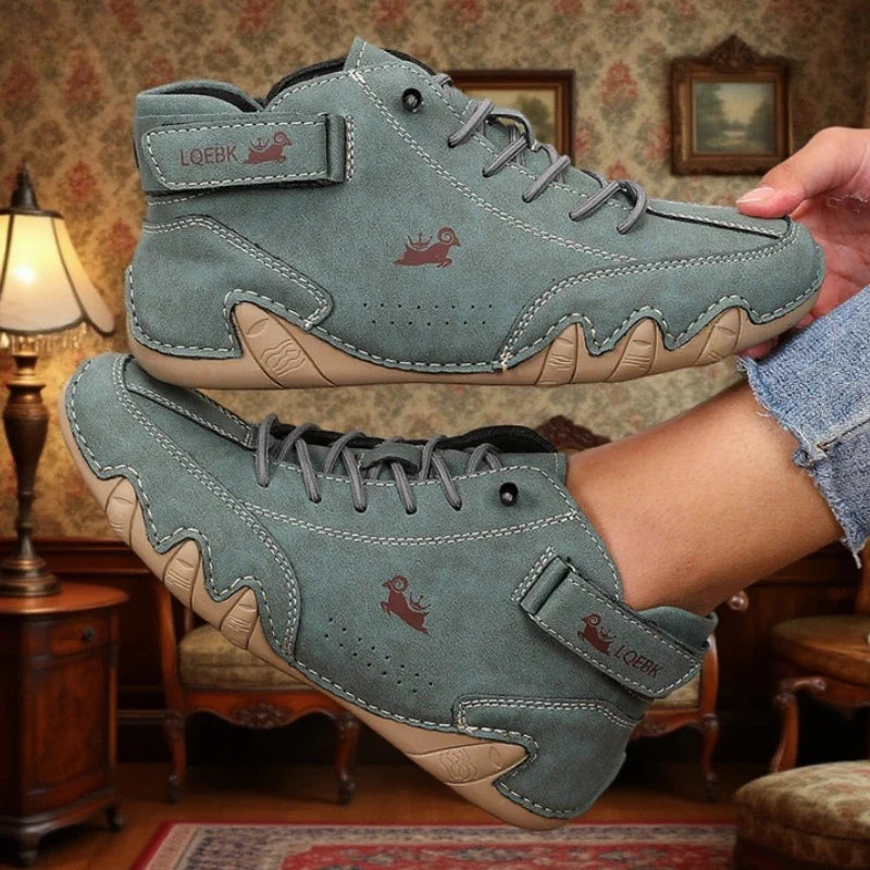 Leather High Top Ankle Boots