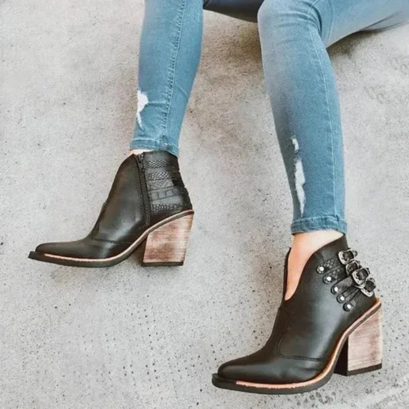 Waterproof High Heel Ankle Boots