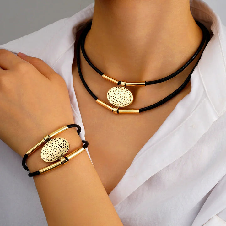 Vintage Chain Necklace Bracelet Set