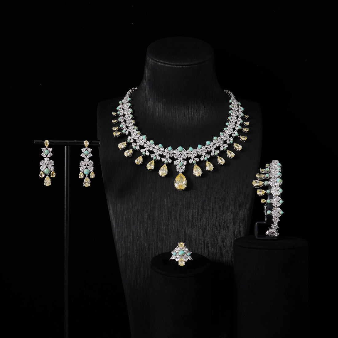 Turquoise Zircon Jewelry Set